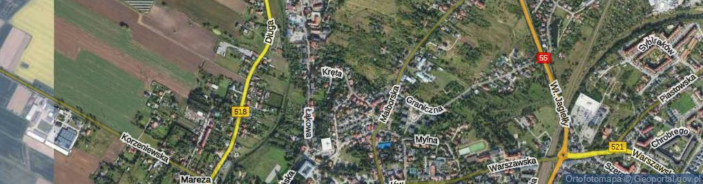 Zdjęcie satelitarne Kręta ul.