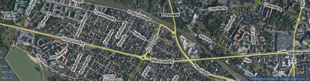 Zdjęcie satelitarne Kruszcowa ul.