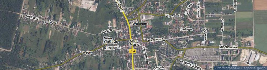 Zdjęcie satelitarne Krzywa ul.