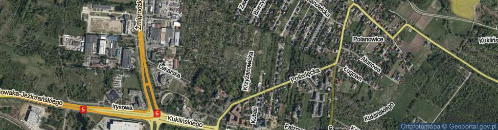 Zdjęcie satelitarne Krzyżanowicka ul.