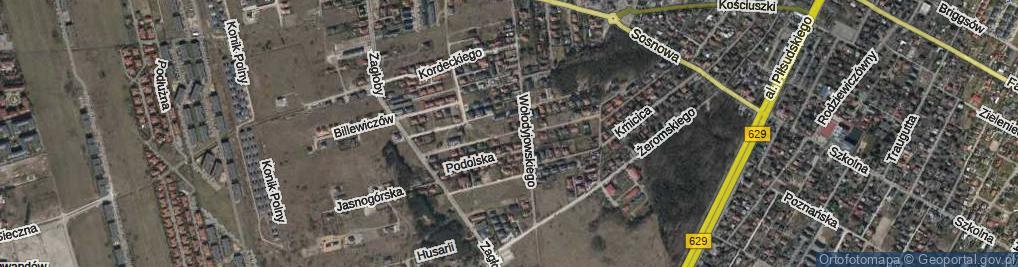 Zdjęcie satelitarne Księcia Jeremiego Wiśniowieckiego ul.
