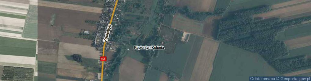 Zdjęcie satelitarne Kupientyn-Kolonia ul.