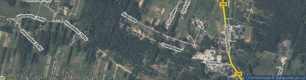 Zdjęcie satelitarne Lawendowa ul.