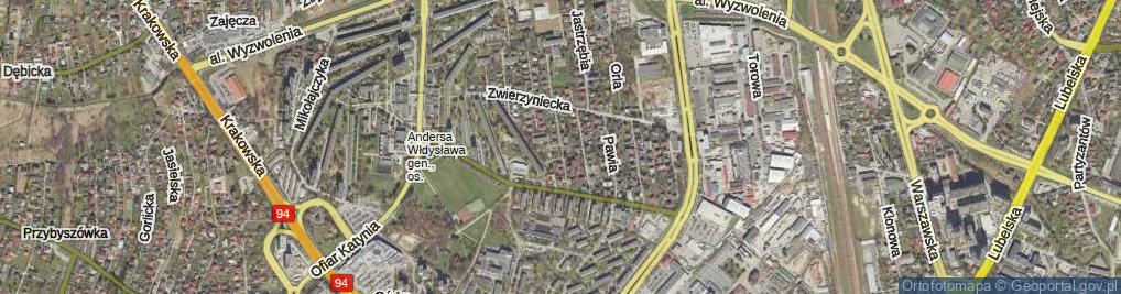 Zdjęcie satelitarne Łabędzia ul.