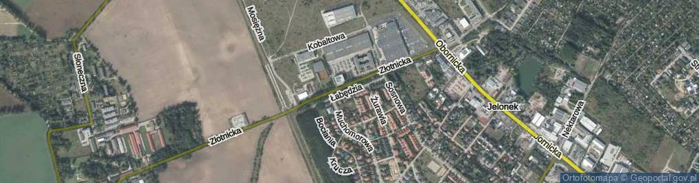 Zdjęcie satelitarne Łabędzia ul.