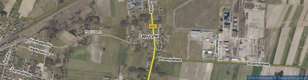 Zdjęcie satelitarne Łapy-Łynki ul.