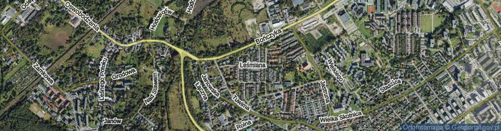 Zdjęcie satelitarne Leśmiana Bolesława ul.