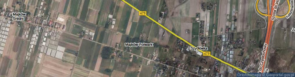 Zdjęcie satelitarne Majków-Folwark ul.