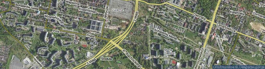 Zdjęcie satelitarne Małe Zagórze ul.