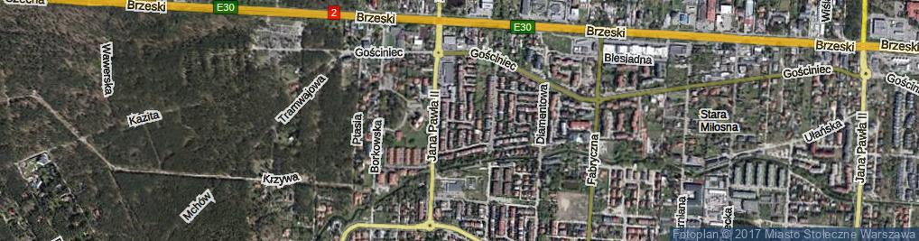 Zdjęcie satelitarne Malachitowa ul.