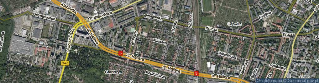 Zdjęcie satelitarne Makowa ul.
