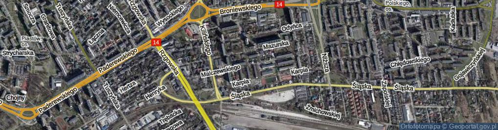 Zdjęcie satelitarne Malczewskiego Jacka ul.