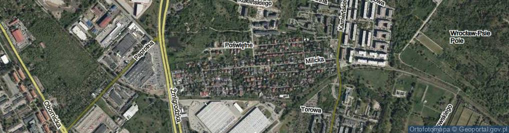 Zdjęcie satelitarne Milicka ul.