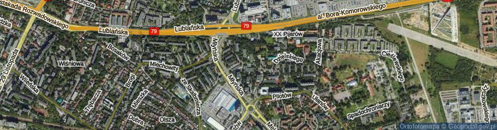 Zdjęcie satelitarne Młyńska Boczna ul.