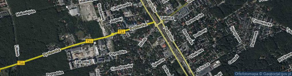 Zdjęcie satelitarne Młoda ul.