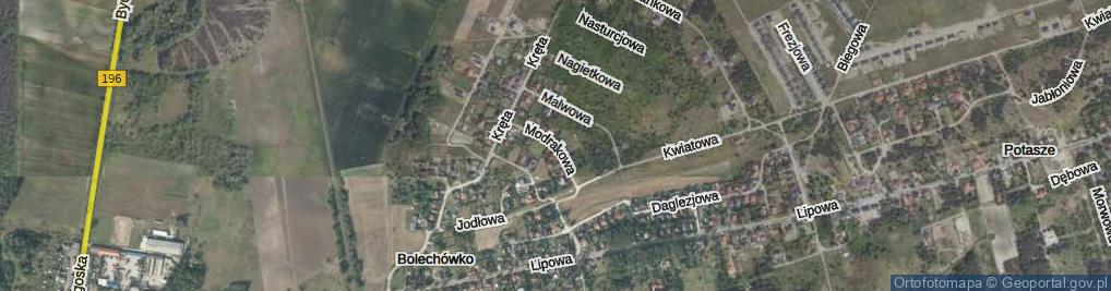 Zdjęcie satelitarne Modrakowa ul.