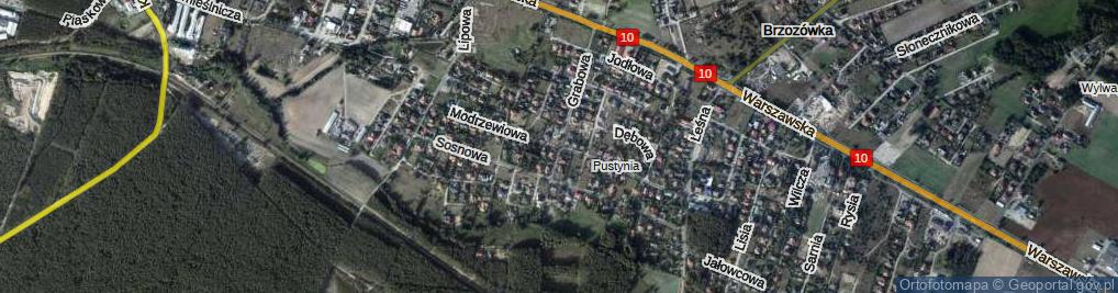 Zdjęcie satelitarne Modrzewiowa ul.