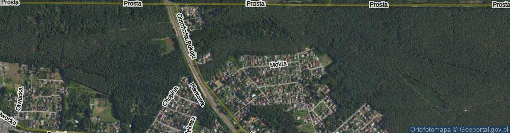 Zdjęcie satelitarne Mokra ul.
