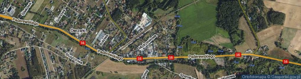 Zdjęcie satelitarne Modrzewiowa ul.