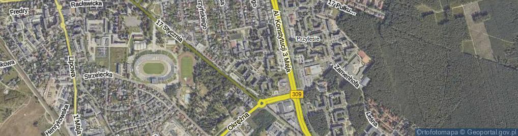 Zdjęcie satelitarne Morawskiego Franciszka Dzierżykraja ul.