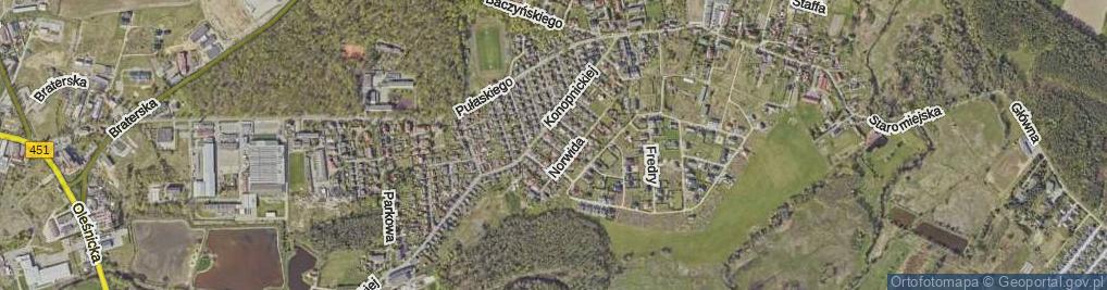 Zdjęcie satelitarne Morcinka Gustawa ul.