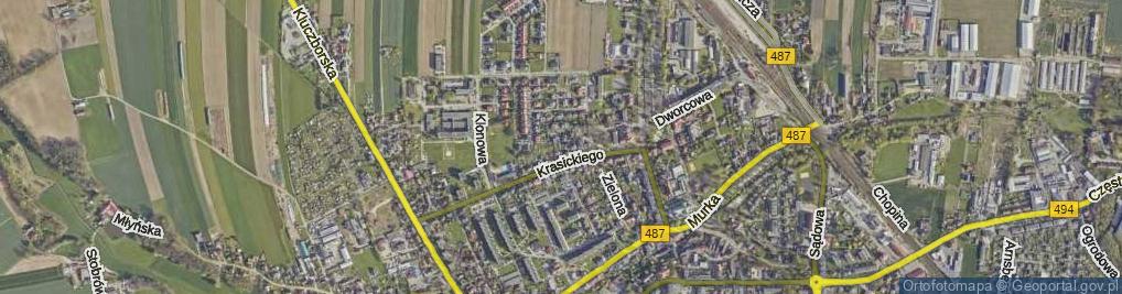Zdjęcie satelitarne Modrzewiowa ul.