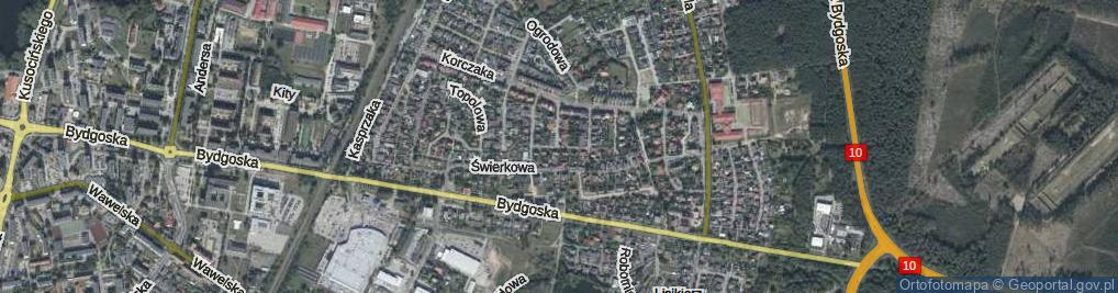 Zdjęcie satelitarne Modrzewiowa ul.