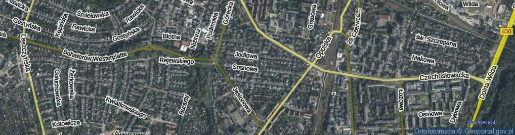 Zdjęcie satelitarne Modrzewiowa ul.