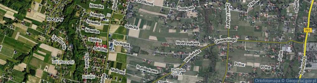 Zdjęcie satelitarne Modrzewiowa ul.