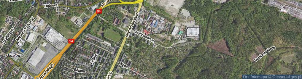 Zdjęcie satelitarne Modrzewiowa ul.