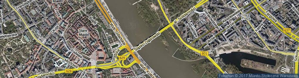 Zdjęcie satelitarne Most Śląsko-Dąbrowski most.