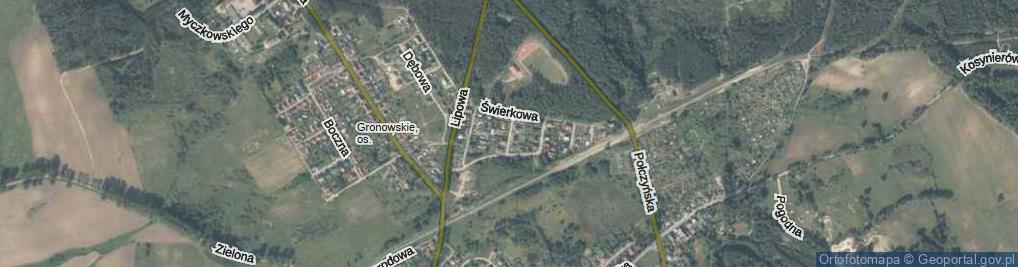 Zdjęcie satelitarne Modrzewiowa ul.