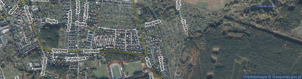 Zdjęcie satelitarne Modrzewiowa ul.