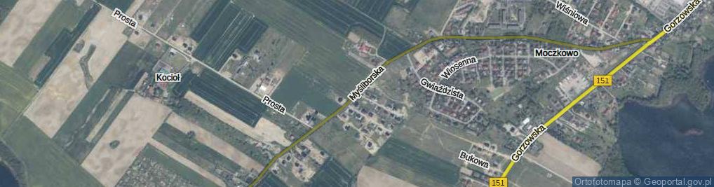 Zdjęcie satelitarne Myśliborska ul.