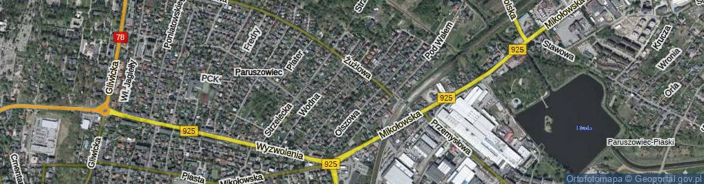 Zdjęcie satelitarne Myśliwska ul.