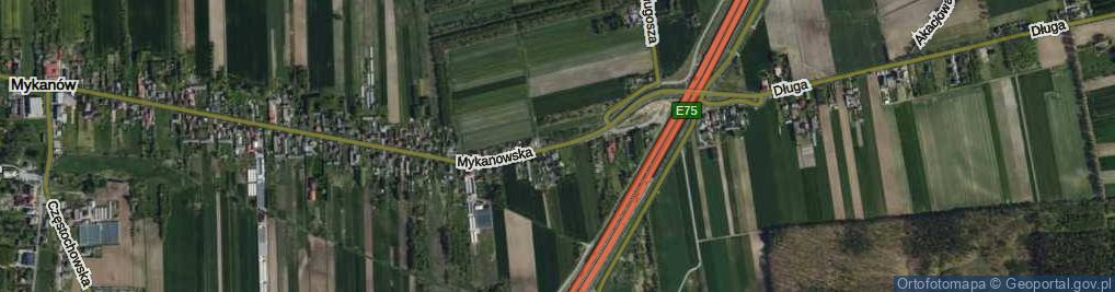 Zdjęcie satelitarne Mykanowska ul.