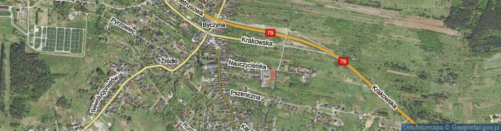 Zdjęcie satelitarne Nauczycielska ul.