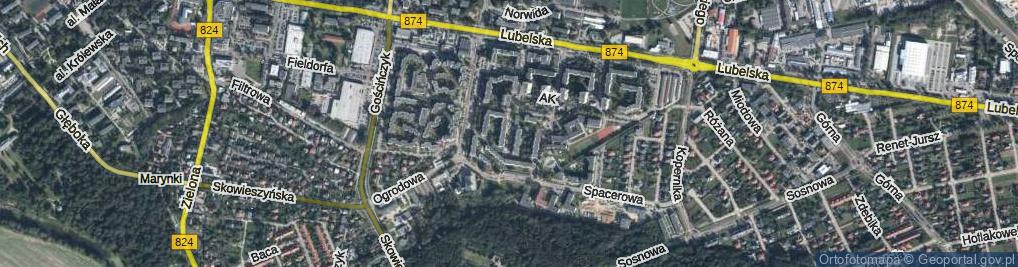 Zdjęcie satelitarne Na Stoku ul.