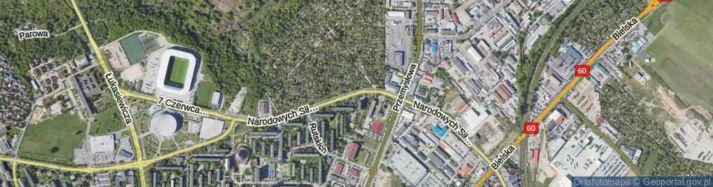 Zdjęcie satelitarne Narodowych Sił Zbrojnych ul.