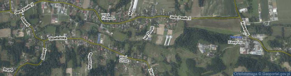 Zdjęcie satelitarne Na Grobli ul.