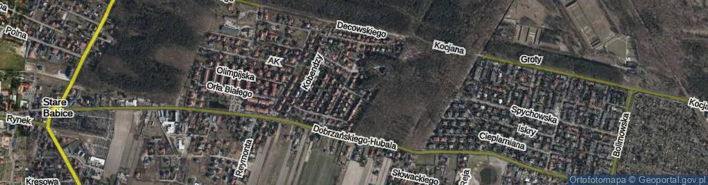 Zdjęcie satelitarne Oddziału Dzieci Warszawy ul.