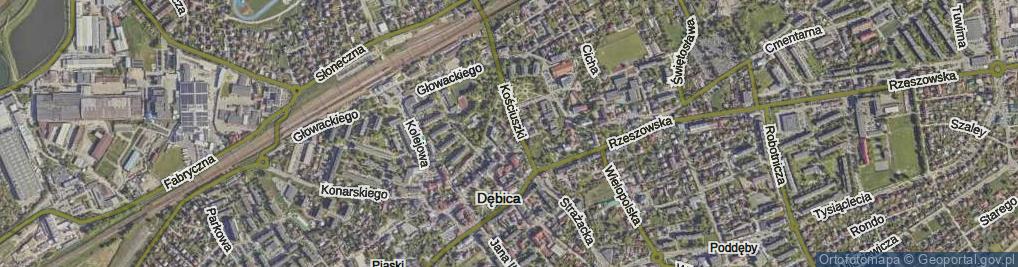 Zdjęcie satelitarne Ofiar Getta ul.