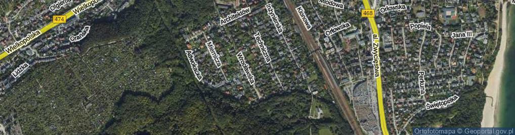 Zdjęcie satelitarne Oficerska ul.