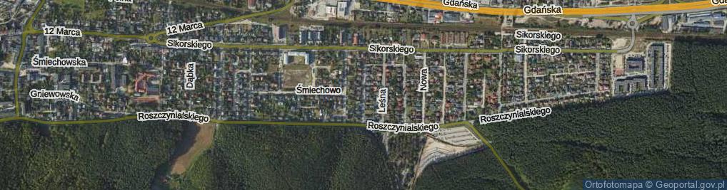 Zdjęcie satelitarne Ofiar Grudnia 1970 r. ul.