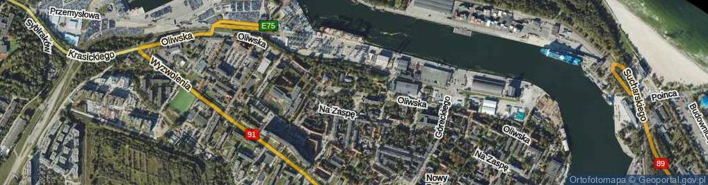 Zdjęcie satelitarne Oliwska ul.