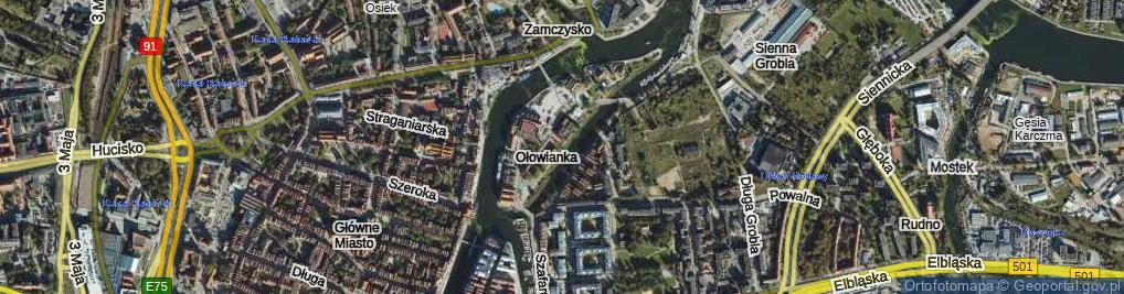 Zdjęcie satelitarne Ołowianka ul.