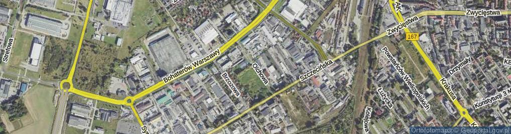 Zdjęcie satelitarne Olchowa ul.
