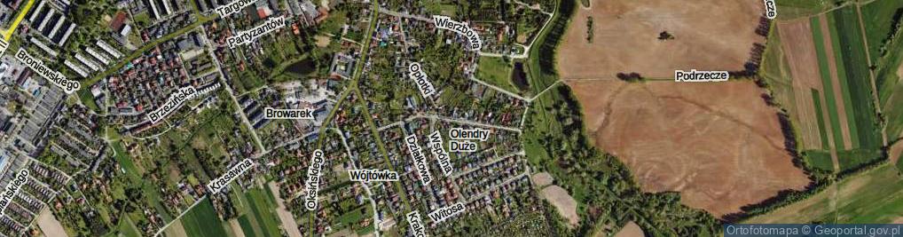 Zdjęcie satelitarne Olendry Duże ul.