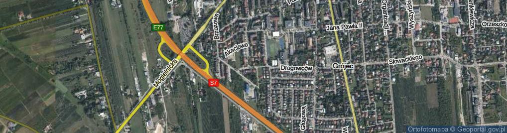 Zdjęcie satelitarne Orzechowa ul.