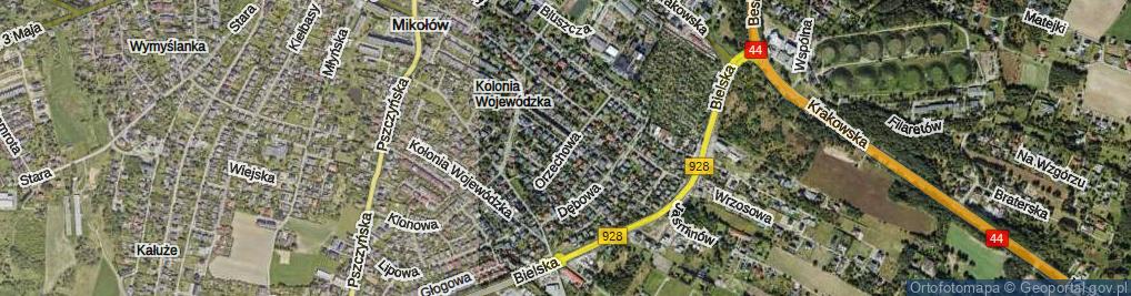 Zdjęcie satelitarne Orzechowa ul.